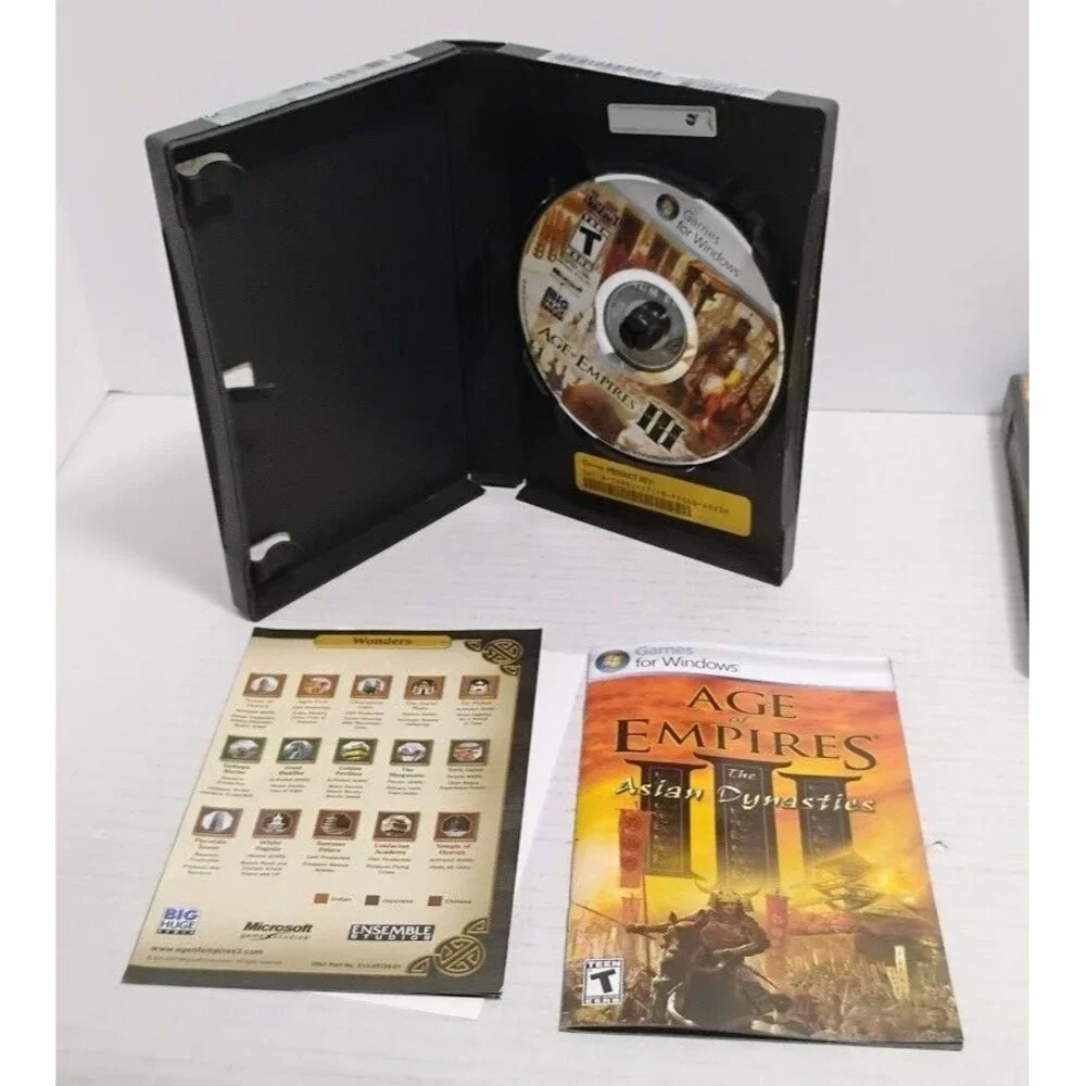 MICROSOFT GAME STUDIOS AGE OF EMPIRES III PC GAME LOT W 2 EXPANSION PACKS & KEYS